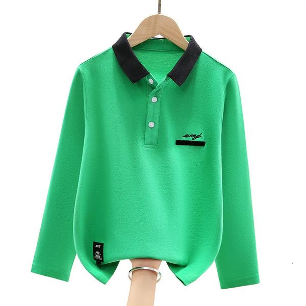 Jungen School Uniform Polo Shirt Frühling Kinder Casual Long Sleeve Tops für Teenager Kinder 4-15 Jahre Kleidung 240319