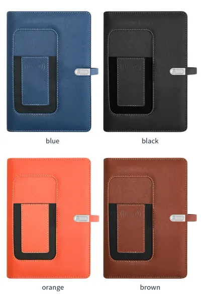 Notepads drahtloses Ladegerät mit Aufnahme Notebook Phone Pocket Leder Book Cover 100mah Power Bank USB Typ C Ladet Smart Notepad