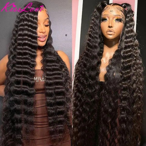 Perucas de renda solta onda profunda HD 13x4 Perucas de cabelo humano de renda cheia para mulheres 5x5 Wigs de fechamento de renda 13x6/360 Wigs frontais de renda completa