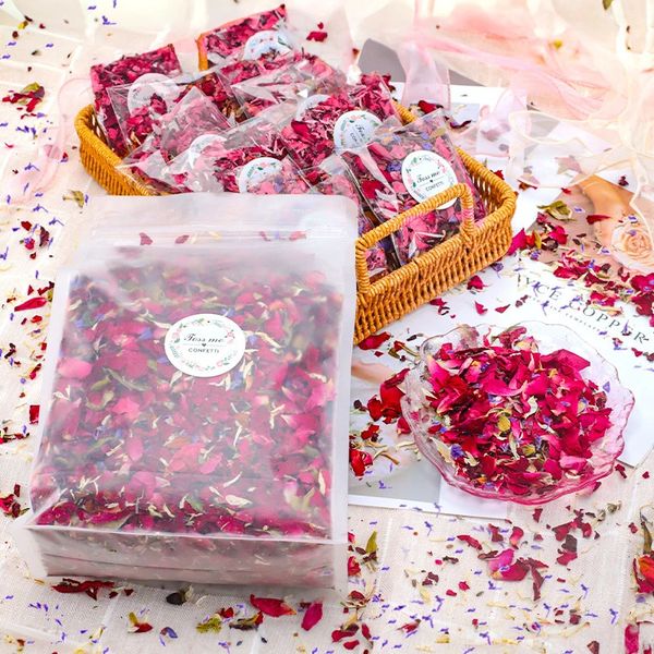 10120pcs wedding coriandoli secchi fiori secchi rosa biodegradabili petali naturali decorazioni per feste di nozze floreali pop doccia da sposa 10gpack 240328