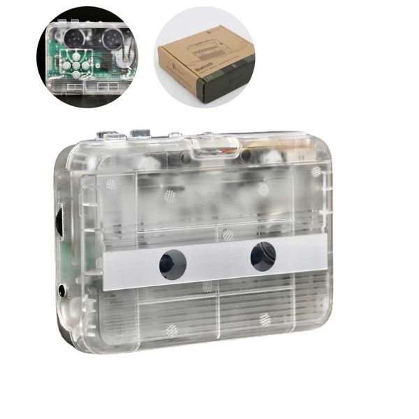 S 5W 60Hz Clear Shell Cassette Player Stereo da 3,5 mm FM Radio BluetoothCpatible Music Audio Tape Player Accessori