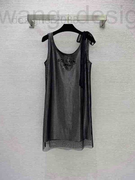 Pist elbiseleri tasarımcı tasarımcısı Milan Pring Yaz Mürettebatı Boyun Kısa Kol Diz Siyah Marka Aynı Stil Kadın Moda Yüksek Kalite AX15 YUGQ