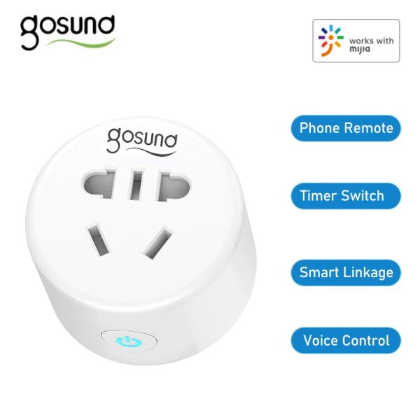 Kontrolle Gosund WiFi Smart Socket Wireless Timing Socket Plug -Stecker Fernbedienung Home Life Countdown Antimistaken Touch Arbeit mit Mijia App