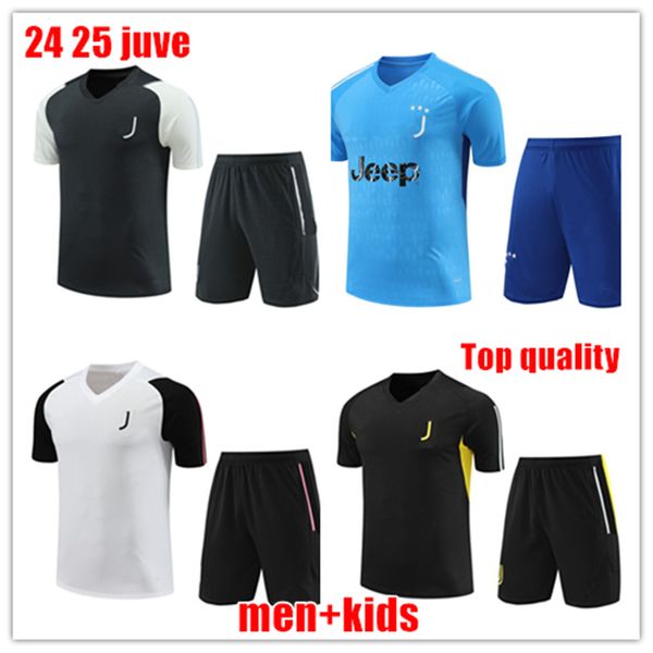 2024 Neue Trailsuits Juve Football Training Anzug 24 25 Juve Men Kids Soccer Trikots Kit Sweatshirt Chandal Futbol Survetement Foot Short Sleeve Sportswear Top