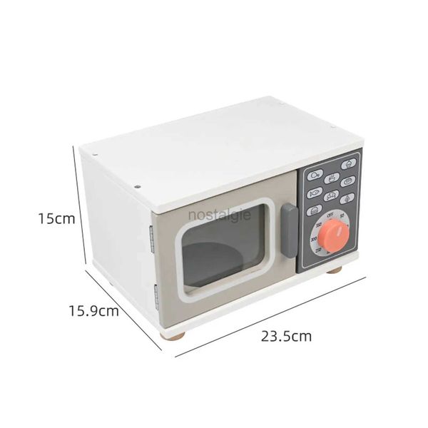 Küchen spielen Food Kids Microwave Ofen Toys Kinder spielen Hausspielzeug Spielen so tun Spielzeug Holzmikrowellen-Ofenspielzeug für 3-8 Jahre alte Mädchen Jungen Kinder 2443