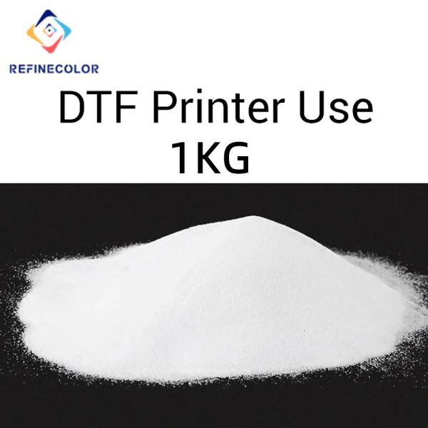 Suprimentos refinecolor 1kg hot derret adesivo pó branco cor pós de qualidade da impressora dtf para tintas brancas dtf transferência de calor para tecidos