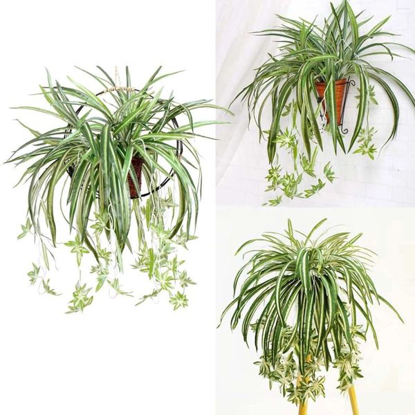 Fiori decorativi simulazione fiore sospesa orchidea materiale parete decorazione rattan verde