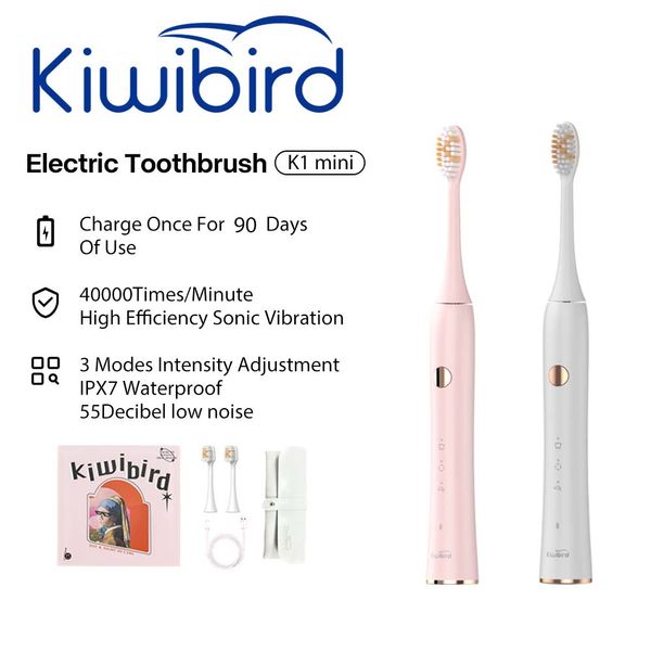 Kiwibird Sonic mini elektrikli diş fırçası 3 mod derin temizlik teknolojisi