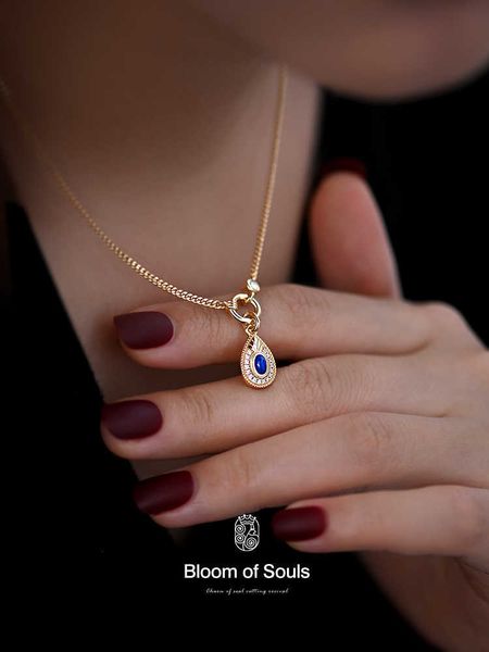 Design der S925 -Sterling -Silber -Halskette für Rongdong - Lapis Lazuli mit einem erstklassigen Gefühl.Die Colarbone -Kette ist exquisit und französischer Stil neu