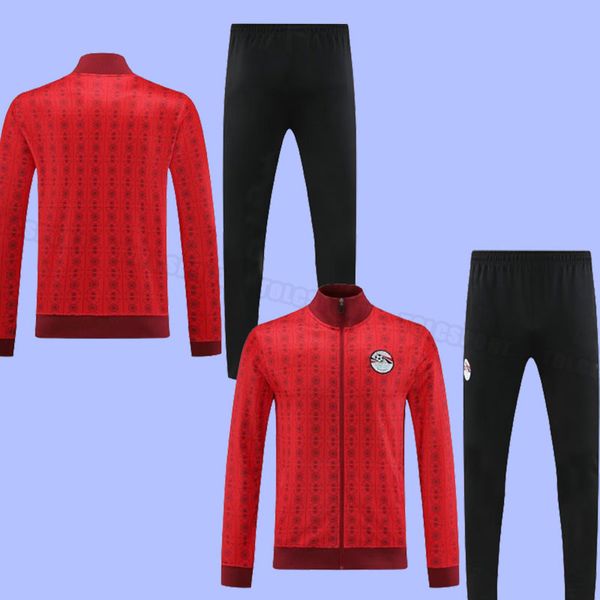 2023 2024 Ägypten Fußballjacke Kahraba Herren 23 24 Nationalmannschaft Home Red Away White M.salah Ramadan Kahraba Elneny Trezeguet Uniformen Langarm Trainingsmantel