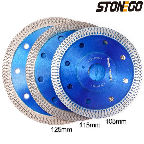 Stonego Diamond Saw Blade per piastrelle in porcellana Ceramica a secco/bagnato pietra di taglio a segatura disco di taglio a diamante, 105/115/125 mm