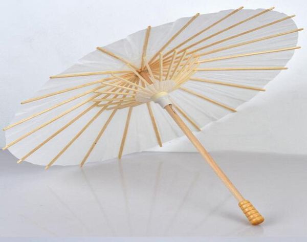 60pcs Casamento de noiva Parasols White Paper Guardelas Chineses Mini Craft Umbrella Diâmetro 20304060CM3283973