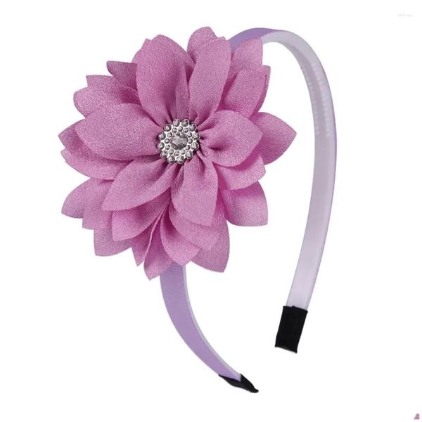 Accessori per capelli 12 pezzi/set girls flower cofano strati lucenti luccicanti grandi fiori di rinestone floreale fiori dolci bambini in plastica per capelli otkvj