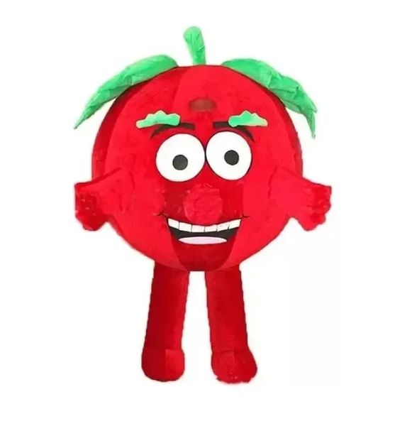 2024 Red Apple Mascot Costume Halloween Natal Fanche Fanche Party Caracteres Toço