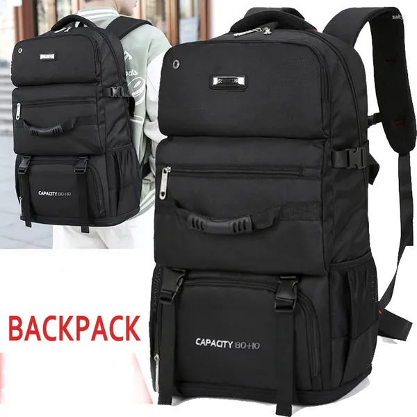 Mochila de viagem masculina 80l grande capacidade homens mulheres acampamento ao ar livre sacos de bagagem expansível saco de trekking caminhadas pacote