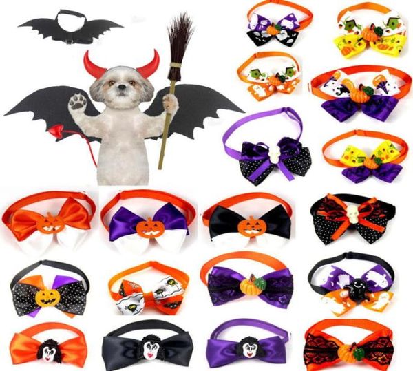 Halloween Pet Tie Birt Pets Dogs Cats Pumpkin Ghost Witch Collar Bowknot Tie Holiday Holiday Grooming Supplies2907209