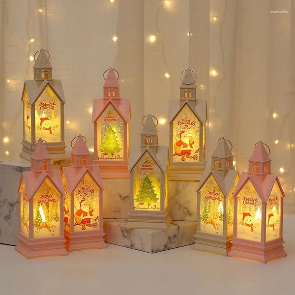 Candele 2024santa Claus Snowman Lantern Merry Christmas Night Light Lample Decor per ornamenti per la casa Ornamenti Gift Anno regalo di Natale