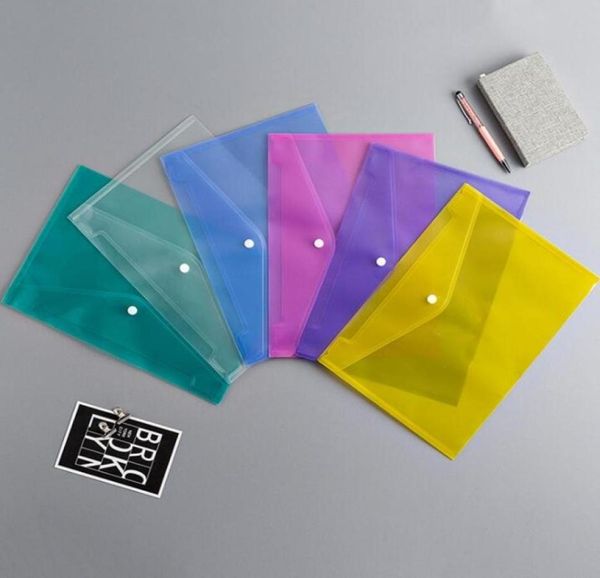 4 цветных пакета для документов формата А4 с кнопкой, прозрачные конверты для документов, пластиковые папки, бумажные папки 18C WLL11626697020