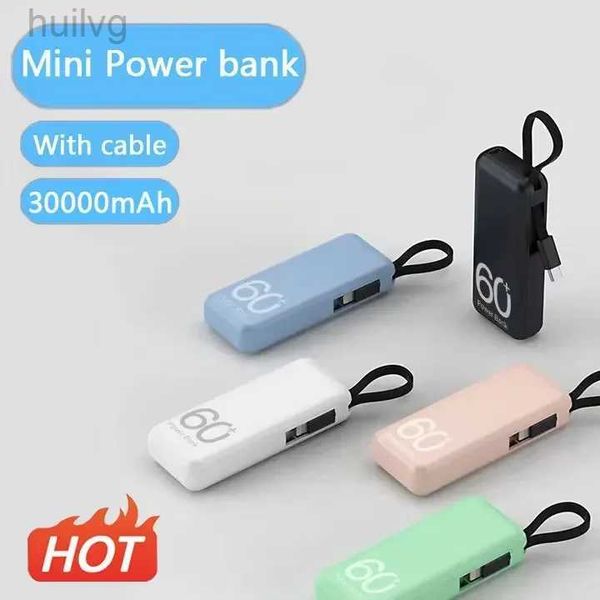 Ponto de telefone celular Bancos de energia 30000mAh Mini Power Bank Cellphone de carregamento rápido Bateria externa para iPhone Portable emergência própria linha Powerbank para huawei 2443