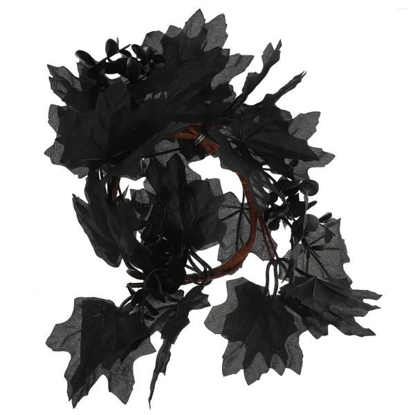 Fiori decorativi Halloween Halloween Anello nero Nero Ornamenti appesi Atmosfera Atmosfera decorazione della casa Candele Haunted House