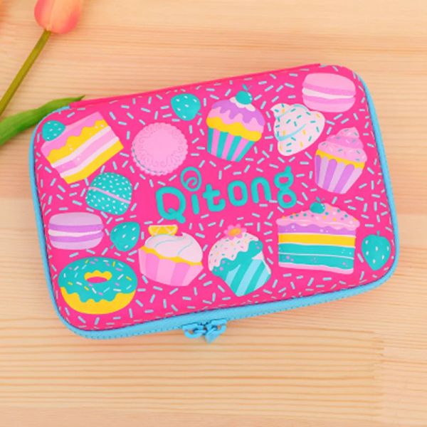 Taschen niedliche 3D -Kuchen -Thema Bleistiftfall School Kawaii Bleistiftklasse Girl Boy Pen Box Eva Elf Big Kid Bleistift Fall Büro Schreibwarenfall Fall