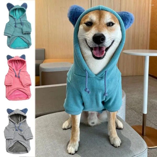 Abbigliamento per cani cotone cani felpa con cappuccio morbido con cappuccio con cappuccio con cappuccio peluche con cappuccio calda con cappuccio autunno autunno