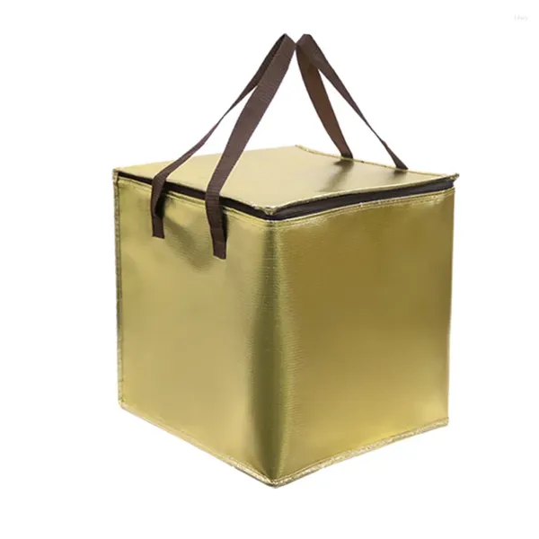 Dinnerware Thermal Bag Box Box Cold/ Dobing Isoled Picnic Pack Pack Cake Delivery Cooler com zíper champanhe