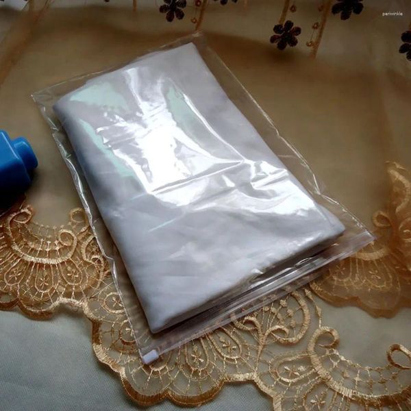 Bolsas de armazenamento Slider Top Bloqueio Clear Fosted PVC Saco para roupas 20 30cm de plástico 100Pieces muito