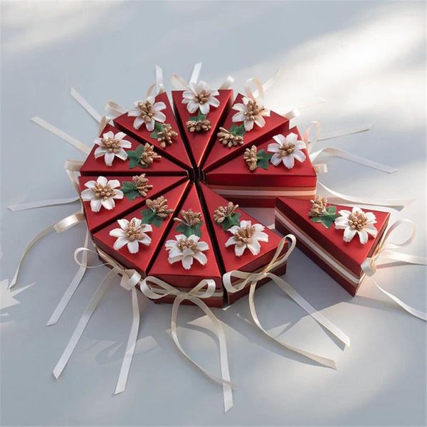 Bolsas de doces de triângulo de embrulho de presente Caixas de doces de bolo de bolo de biscoitos fofos para crianças presentes de aniversário material de casamento