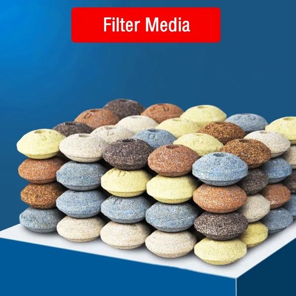 50 pezzi filtro per acquario bio sfera in ceramica sale contenitore per acqua dolce stagno serbatoio per pesci accessori per filtrazione 240321