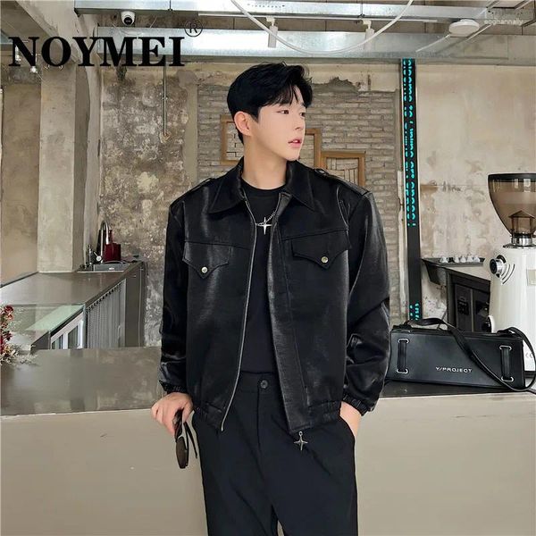 Herrenjacken Noymei Mode personalisierte seidige glänzende koreanische Style Casual Jacket 2024 Herumn Short Coat Solid Color Chic Wa3134