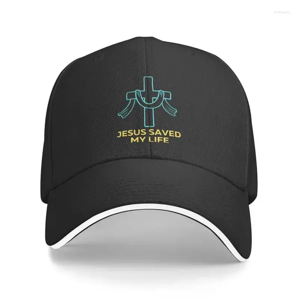 Caps de bola personalizados Jesus salvou minha vida cristão dizendo boné de beisebol para homens mulheres respiráveis papai hat streetwear