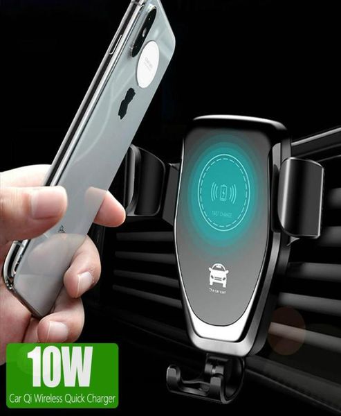 C12 10W CAR MONT MONTER Wireless Charger Quick Qi Fast Зарядка держателя телефона для iPhone X 11 12pro 13 для Samsung S10 S9 S8 Plus MQ6017848338