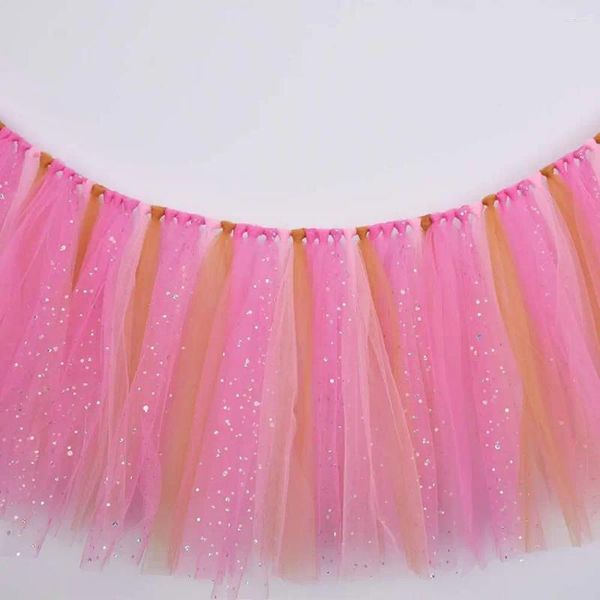 Party -Dekoration QSupply Pink/Gold Hochstuhl Tutu Rock Baby Girls Geburtstag Dekration Jungen bevorzugen Vorräte