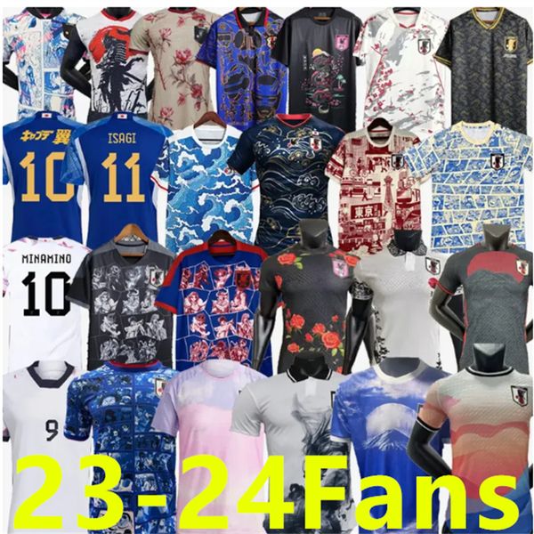 23-24 Maglie di calcio Giappone Versione giocatore di cartone animato ISAGI Tsubasa Minamino Hinata Doan Kubo Ito Mitoma Uniforme giapponese 2023 Shirt da calcio