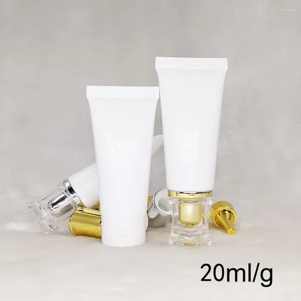 Bottiglie di stoccaggio di lusso da 20 ml di tubo morbido con coperchio acrilico per pulizia crema / milky lavaggio o crema a mano cosmetica