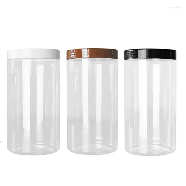 Lagerflaschen 800 ml 1000 ml leerer Haustier Clear Food Con Candy Töpfe Plastikschraube Deckel.