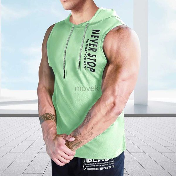 Herren T-Shirts Sommer großgröße Herren T-Shirt ärmellose Bottom-Hemd Fitness Bottom Shirt Männer Muskel Bodybuilding Weste T-Shirt Neue Sportbekleidung 2443