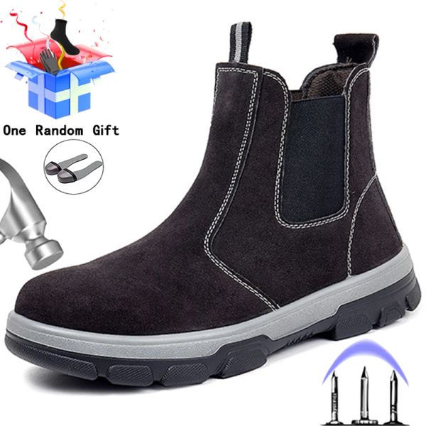 Botas altas top de trabalho botas de segurança de aço tampa de tampa de trabalho sapatos anti -smashing de segurança masculino botas de inverno tênis de segurança à prova de punção