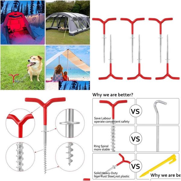 Zelte und Unterkünfte 6 Packungen im Freien Zelteinsätze Stecker Tralight Hook Canopy Strand Drop Lieferung Sport Camping Wanderung Dhj7y