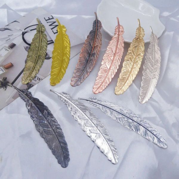 Retro Metal Feather Bookmark Instnic Style Feather Pingents MarkMark Beautiful Diy Markmark Office Supply Supply Supply