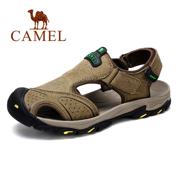 Stivali cammello sandali da uomo estate scarpe da spiaggia all'aperto casual sandali in pelle vera sandali uomini chaussure homme maschio appartamenti