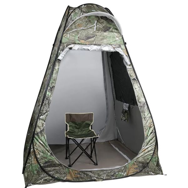 Tierheime Camouflage Ice Fishing Zelt für 1 -Personen -Antimosquito -Regenschutz für Sonnenschutzmittel Doppeltüren 2Windows Pop Up Open Open 150*150*190 cm