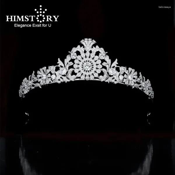 Clipes de cabelo Herstory Delicada Girassol Cubic Zircônia Coroa Coroa de Aniversário