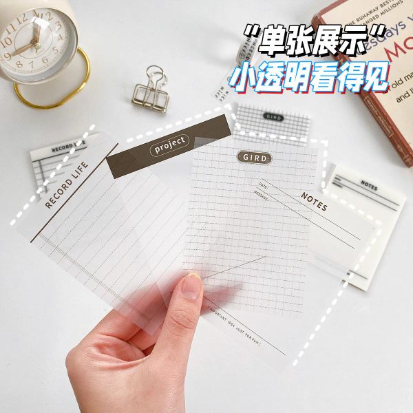 50 Blätter Haustier transparent selbst kleber wasserdichtes Memo-Pad süße Notizen Korean Style Office Index Notepad Kawaii Briefpapier