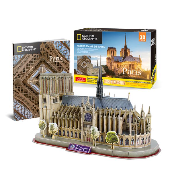 3D-Puzzle Notre-Dame de Paris Modell Set 128 Teile französischer gotischer Kathedrale Gebäude Geschenke für Erwachsene und Kinder
