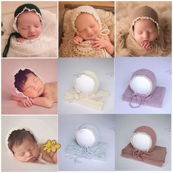 Fotografie Neugeborene Fotografie Porps Decke Hintergrund Baby Wraps Empfang Decke Baby Hut Stretchable Stoff Fotografia acessorios