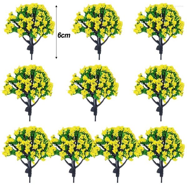 Flores decorativas 10pcs 1/150 1/100 Modelo artificial em escala Trees de trem de trem de trem de trem de trem de treinamento de layout de layout de cenário infantil edifício infantil