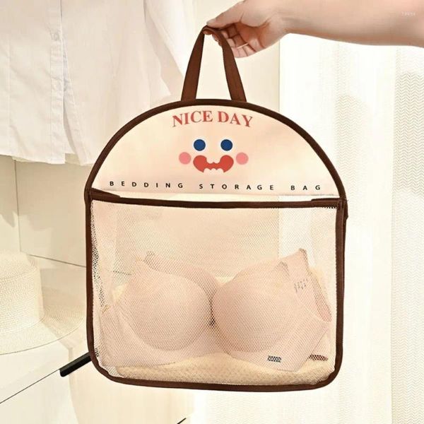 Aufbewahrungstaschen Mehrzweck Hanging Mesh Bag Cartoon Spielzeughalter wiederverwendbares Küchenunterwäsche Socken s s