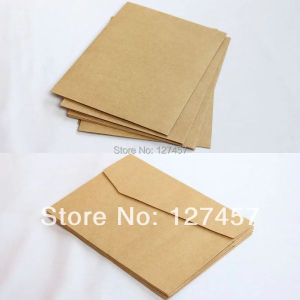 Buste spedizione gratuita 50pcs Kraft Paper Blank Bustcard / Buono Buff Card Invelope